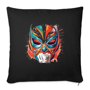 Lucha Libre Masque de Lutte Mexicaine Luchador - Housse de coussin décorative 45 x 45 cm - noir - Devant