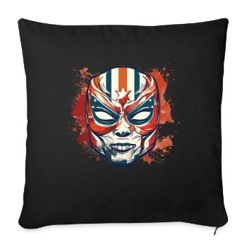 Lucha Libre Mexikanische Wrestling Maske Luchador - Sofakissenbezug 45 x 45 cm - Schwarz - Vorne