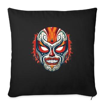 Lucha Libre Masque de Lutte Mexicaine Luchador - Housse de coussin décorative 45 x 45 cm - noir - Devant