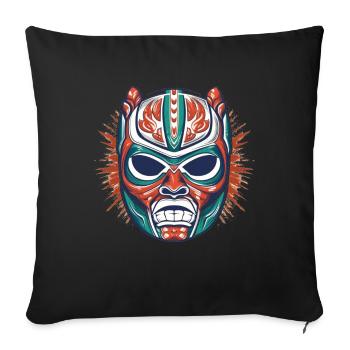 Lucha Libre Mexikanische Wrestling Maske Luchador - Sofakissenbezug 45 x 45 cm - Schwarz - Vorne