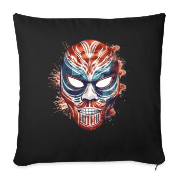 Lucha Libre Mexikanische Wrestling Maske Luchador - Sofakissenbezug 45 x 45 cm - Schwarz - Vorne