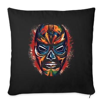 Lucha Libre Masque de Lutte Mexicaine Luchador - Housse de coussin décorative 45 x 45 cm - noir - Devant
