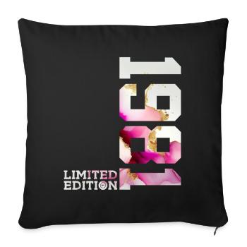 45TH BIRTHDAY 45 YEARS LIMITED EDITION 1981 - Sofa pillowcase 17,3'' x 17,3'' (45 x 45 cm) - black - Front