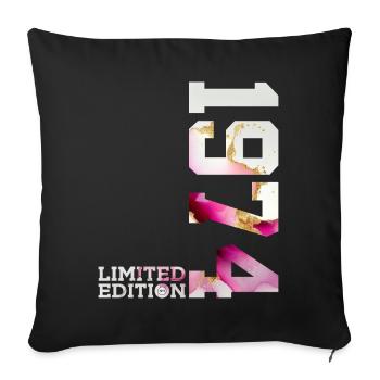 52ND BIRTHDAY 52 YEARS LIMITED EDITION 1974 - Sofa pillowcase 17,3'' x 17,3'' (45 x 45 cm) - black - Front