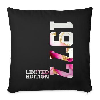 49TH BIRTHDAY 49 YEARS LIMITED EDITION 1977 - Sofa pillowcase 17,3'' x 17,3'' (45 x 45 cm) - black - Front