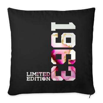 63RD BIRTHDAY 63 YEARS LIMITED EDITION 1963 - Sofa pillowcase 17,3'' x 17,3'' (45 x 45 cm) - black - Front