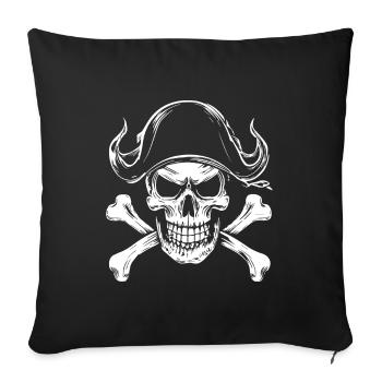 Pirate Skull and Crossbones - Sofa pillowcase 17,3'' x 17,3'' (45 x 45 cm) - black - Front