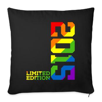 LGBTQ 2015 ARC-EN-CIEL QUEER 10E ANNIVERSAIRE PRIDE - Housse de coussin décorative 45 x 45 cm - noir - Devant