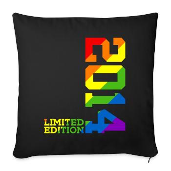 LGBTQ 2014 ARC-EN-CIEL QUEER 11E ANNIVERSAIRE PRIDE - Housse de coussin décorative 45 x 45 cm - noir - Devant