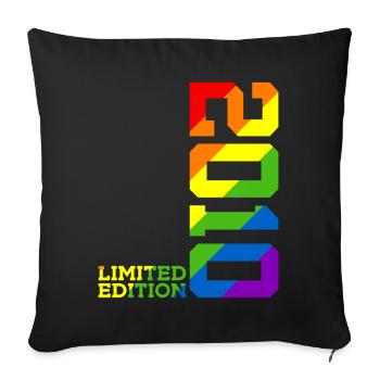 LGBTQ 2010 ARC-EN-CIEL QUEER 15E ANNIVERSAIRE PRIDE - Housse de coussin décorative 45 x 45 cm - noir - Devant