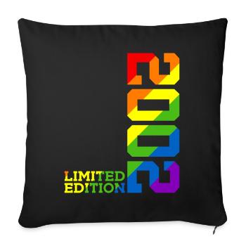LGBTQ 2002 RAINBOW QUEER 23E ANNIVERSAIRE PRIDE - Housse de coussin décorative 45 x 45 cm - noir - Devant