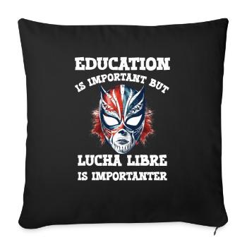 Lucha Libre Mexikanische Wrestling Maske Luchador - Sofakissenbezug 45 x 45 cm - Schwarz - Vorne