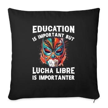 Lucha Libre Masque de Lutte Mexicaine Luchador - Housse de coussin décorative 45 x 45 cm - noir - Devant