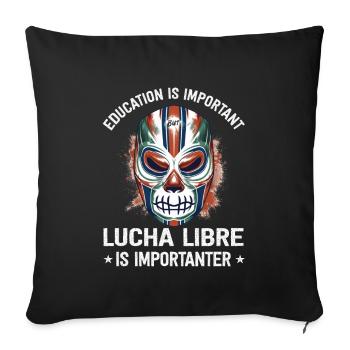 Lucha Libre Mexikanische Wrestling Maske Luchador - Sofakissenbezug 45 x 45 cm - Schwarz - Vorne