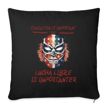 Lucha Libre Mexikanische Wrestling Maske Luchador - Sofakissenbezug 45 x 45 cm - Schwarz - Vorne