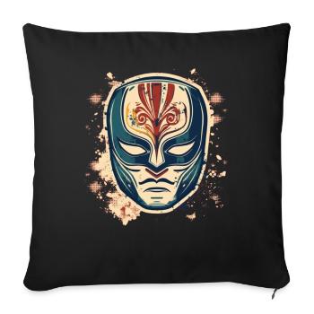 Lucha Libre Masque de Lutte Mexicaine Luchador - Housse de coussin décorative 45 x 45 cm - noir - Devant