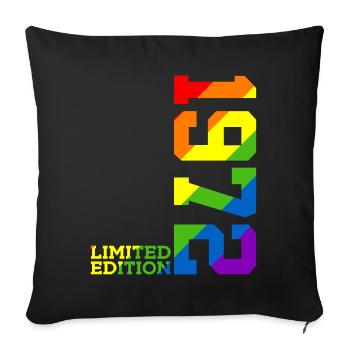 FIERTÉ DU 54E ANNIVERSAIRE QUEER DE L’ARC-EN-CIEL 1972 - Housse de coussin décorative 45 x 45 cm - noir - Devant