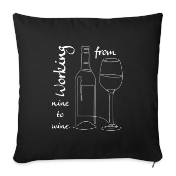 Travailler neuf au vin - Travailler de neuf au vin - Housse de coussin décorative 45 x 45 cm - noir - Devant
