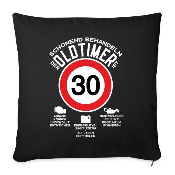 SCHONEND BEHANDELN 30. GEBURTSTAG OLDTIMER - Sofakissenbezug 45 x 45 cm - Schwarz - Vorne