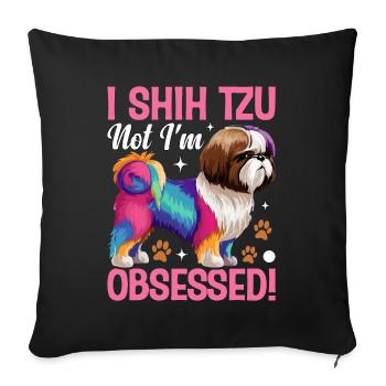 Je Shih Tzu pas je suis obsédé - Housse de coussin décorative 45 x 45 cm - noir - Devant