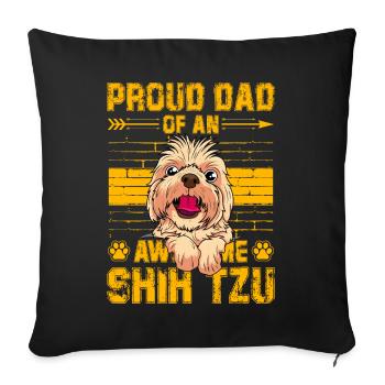 Fier papa d’un Shih Tzu génial - Housse de coussin décorative 45 x 45 cm - noir - Devant