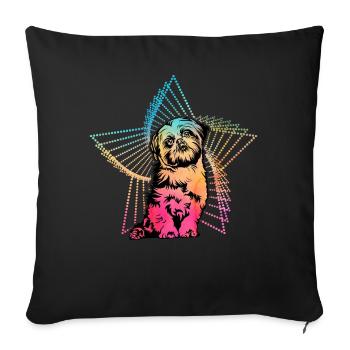 Shih Tzu - Housse de coussin décorative 45 x 45 cm - noir - Devant