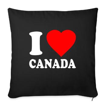 I Love Canada - Sofa pillowcase 17,3'' x 17,3'' (45 x 45 cm) - black - Front