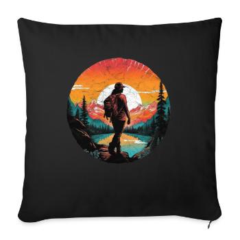 Randonnée Mrs. Mountaineer Boulderer Trekking - Housse de coussin décorative 45 x 45 cm - noir - Devant