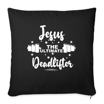 Jésus L’ultime soulevé de terre rétro Jésus - Housse de coussin décorative 45 x 45 cm - noir - Devant