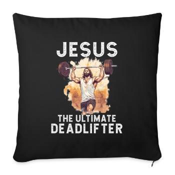 Jésus L’ultime soulevé de terre rétro Jésus - Housse de coussin décorative 45 x 45 cm - noir - Devant