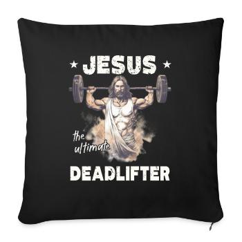 Jésus L’ultime soulevé de terre rétro Jésus - Housse de coussin décorative 45 x 45 cm - noir - Devant
