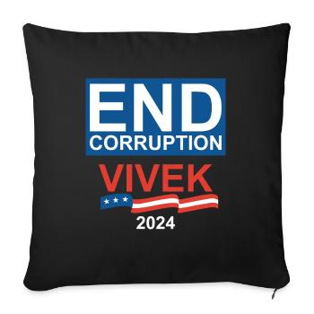 End Corruption Vivek Ramaswamy 2024 - Sofa pillowcase 17,3'' x 17,3'' (45 x 45 cm) - black - Front