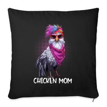 Chicken Mom Chickens Hen Gift Farmer - Sofa pillowcase 17,3'' x 17,3'' (45 x 45 cm) - black - Front
