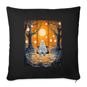 Ghost On Swing Halloween Art Costume Kids - Sofa pillowcase 17,3'' x 17,3'' (45 x 45 cm) - black - Front