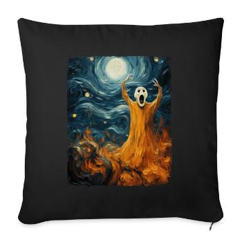 Ghost Costume Creepy Halloween Art - Sofa pillowcase 17,3'' x 17,3'' (45 x 45 cm) - black - Front