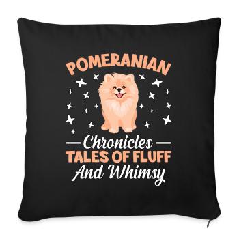 Pomeranian Chronicles Tales of Fluff and Whimsy - Sofakissenbezug 45 x 45 cm - Schwarz - Vorne