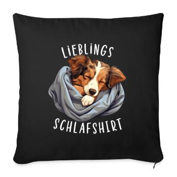 Lieblings Schlafshirt Australian Shepherd Pyjama - Sofakissenbezug 45 x 45 cm - Schwarz - Vorne