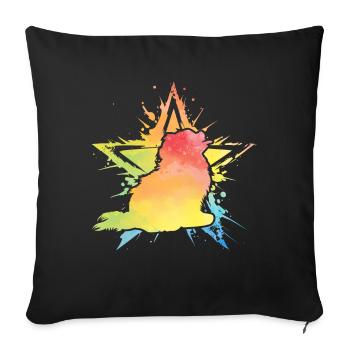Zwergspitz de Poméranie - Housse de coussin décorative 45 x 45 cm - noir - Devant