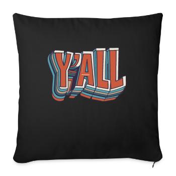 Retro Y'all Southern Pride - Sofa pillowcase 17,3'' x 17,3'' (45 x 45 cm) - black - Front