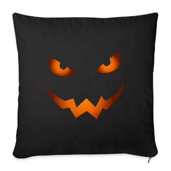 Scary Jack O Lantern Pumpkin Face Halloween - Sofa pillowcase 17,3'' x 17,3'' (45 x 45 cm) - black - Front