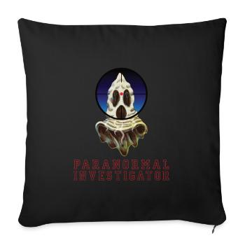 Enquêteur paranormal à la chasse aux fantômes - Housse de coussin décorative 45 x 45 cm - noir - Devant