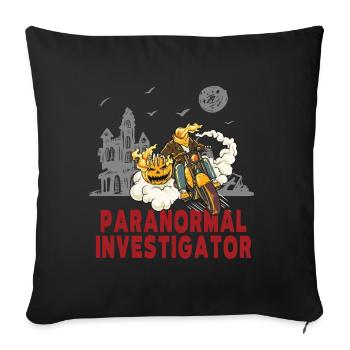 Enquêteur paranormal à la chasse aux fantômes - Housse de coussin décorative 45 x 45 cm - noir - Devant