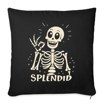 Splendide squelette drôle d’Halloween - Housse de coussin décorative 45 x 45 cm - noir - Devant