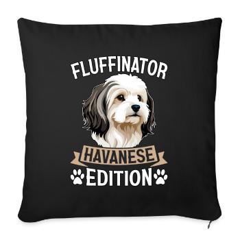 Fluffinator Édition Bichon Havanais - Housse de coussin décorative 45 x 45 cm - noir - Devant