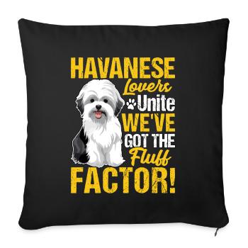 Amateurs de bichon havanais Unissez-vous, nous avons le facteur peluche - Housse de coussin décorative 45 x 45 cm - noir - Devant