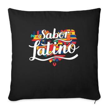 Sabor Latino Saveur latine Patrimoine hispanique - Housse de coussin décorative 45 x 45 cm - noir - Devant