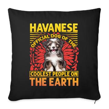 Havanese official dog of the coolest people - Sofakissenbezug 45 x 45 cm - Schwarz - Vorne