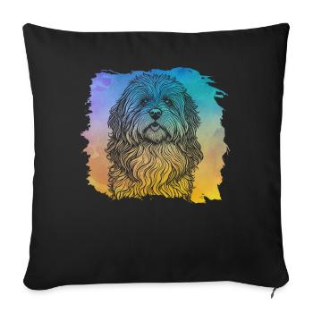 Havanais rétro - Housse de coussin décorative 45 x 45 cm - noir - Devant