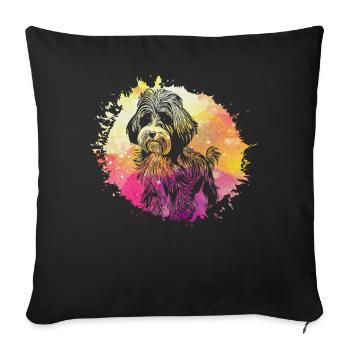 Havanais rétro - Housse de coussin décorative 45 x 45 cm - noir - Devant