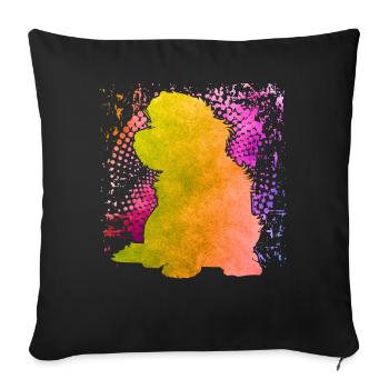 Havanais rétro - Housse de coussin décorative 45 x 45 cm - noir - Devant
